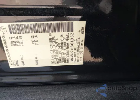 2018 Nissan Maxima 3.5 S z USA, uszkodzony, nr VIN 1N4AA6AP2JC361932